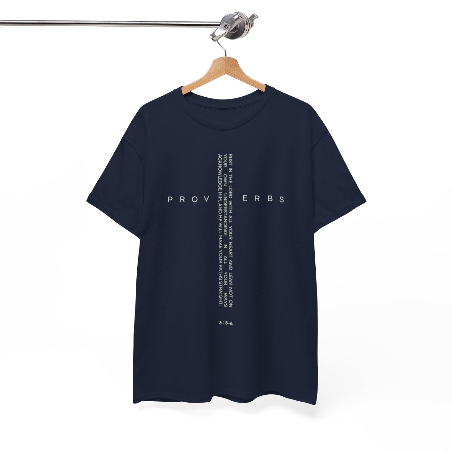 Cross - Proverbs 3:5-6 Unisex Heavy Cotton Tee
