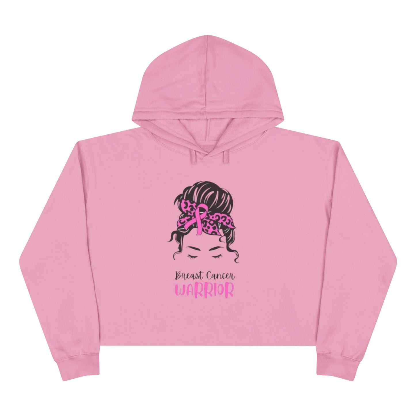 Breast Cancer Warrior Crop Hoodie