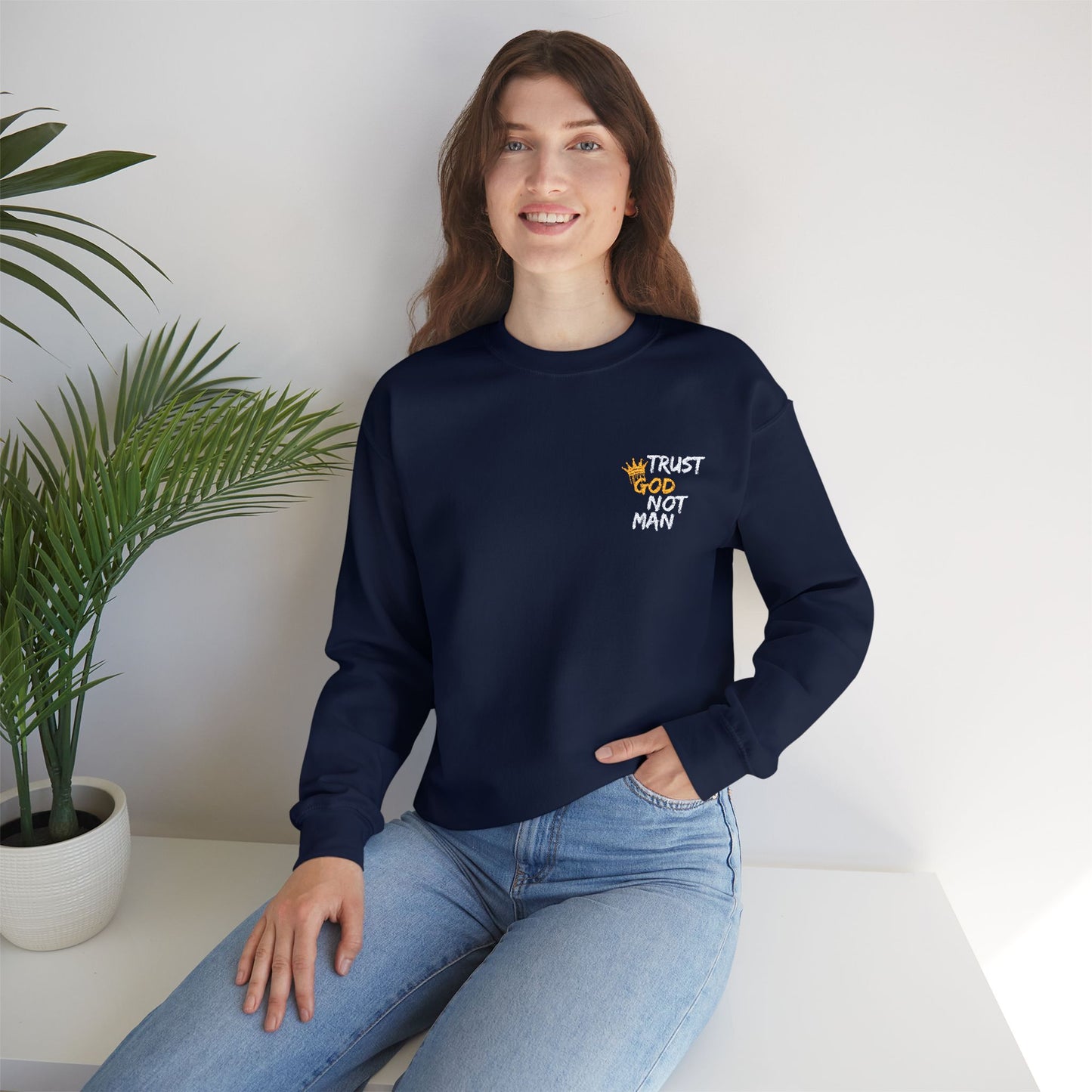 A Trust God Not Man Unisex Heavy Blend™ Crewneck Sweatshirt