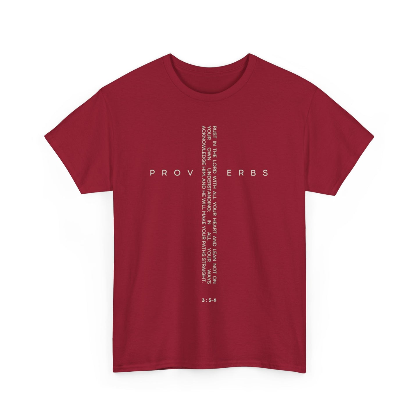 Cross - Proverbs 3:5-6 Unisex Heavy Cotton Tee