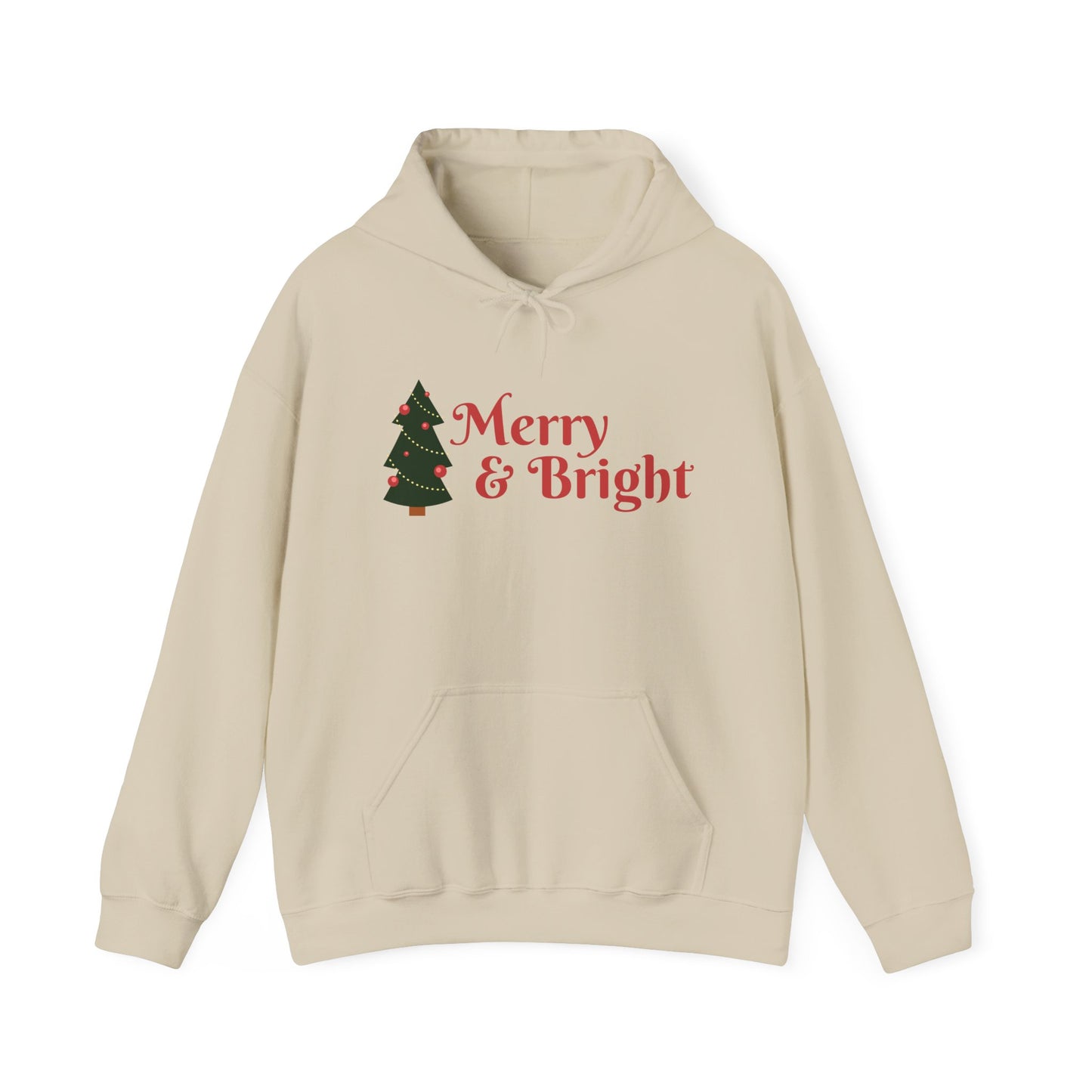 Christmas Sweater - Merry and Bright - Unisex Heavy Blend™ Hooded Sweatshirt