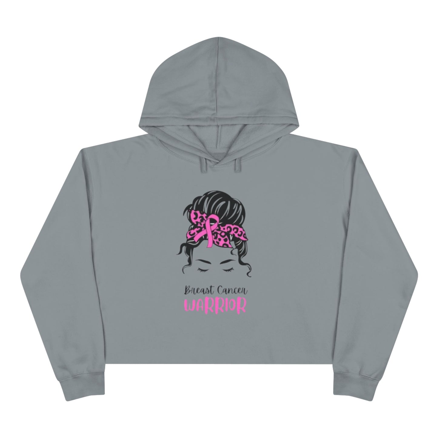 Breast Cancer Warrior Crop Hoodie