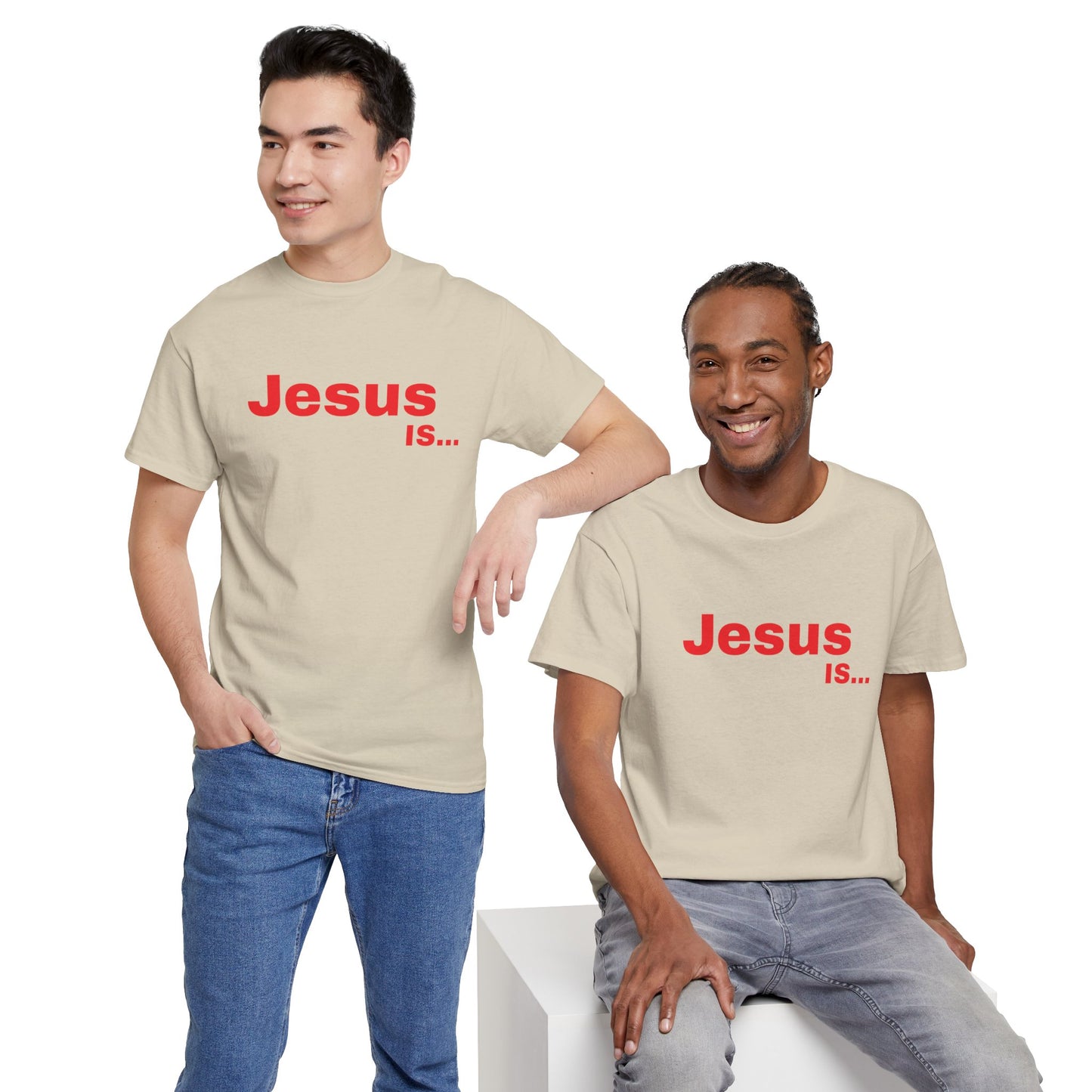 A DRocka Exclusive - Jesus IS… (red)  Unisex Heavy Cotton Tee