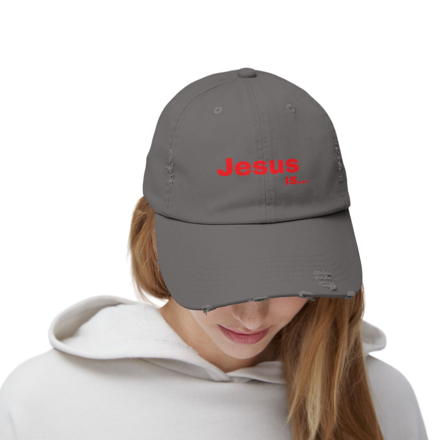 A DRocka Exclusive - JESUS IS… Unisex Distressed Cap