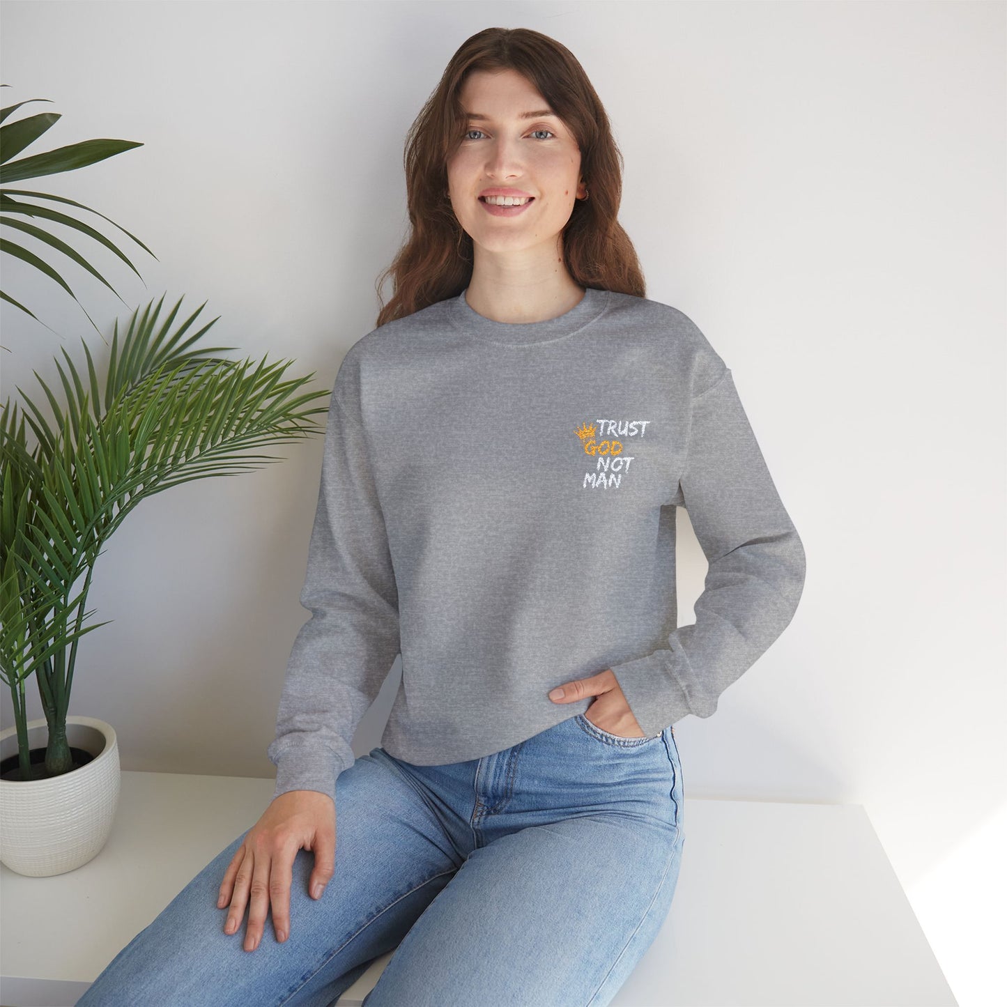 A Trust God Not Man Unisex Heavy Blend™ Crewneck Sweatshirt