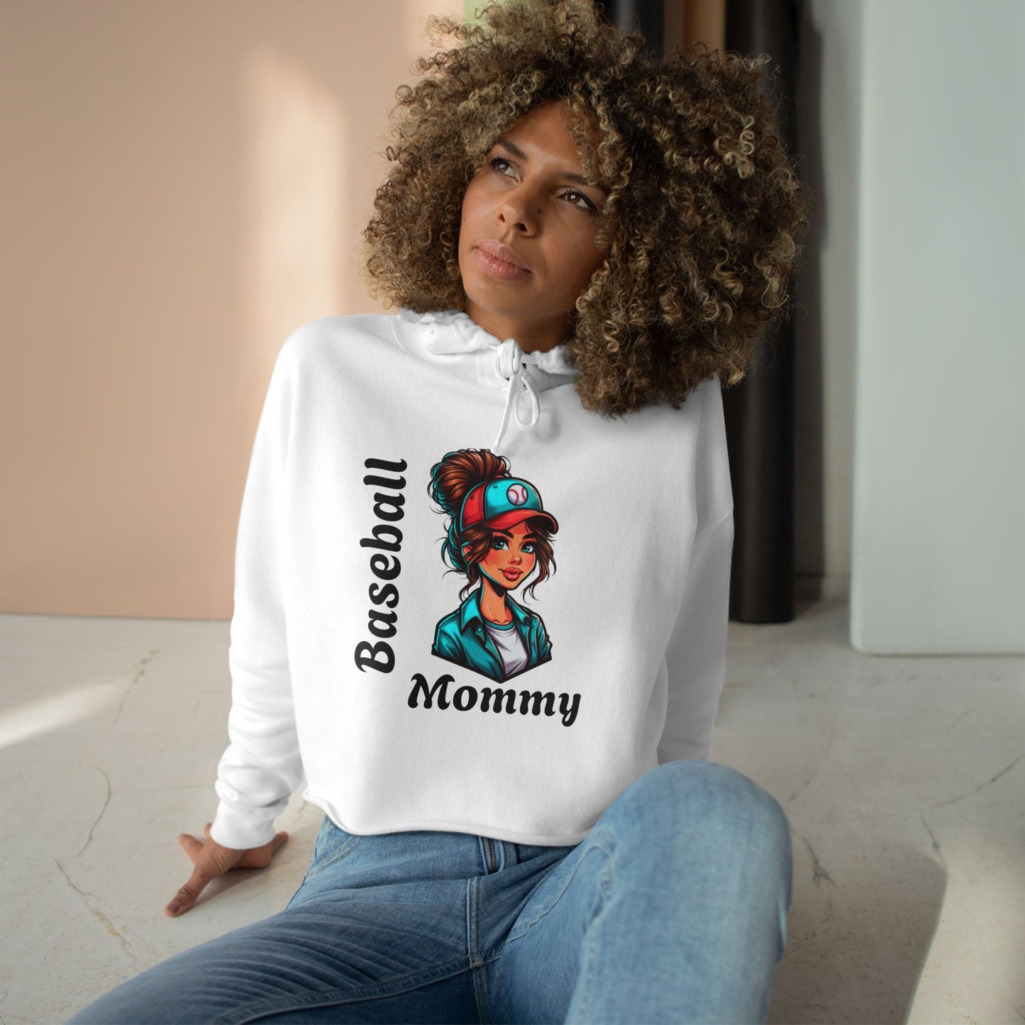 Baseball Mommy Crop Hoodie