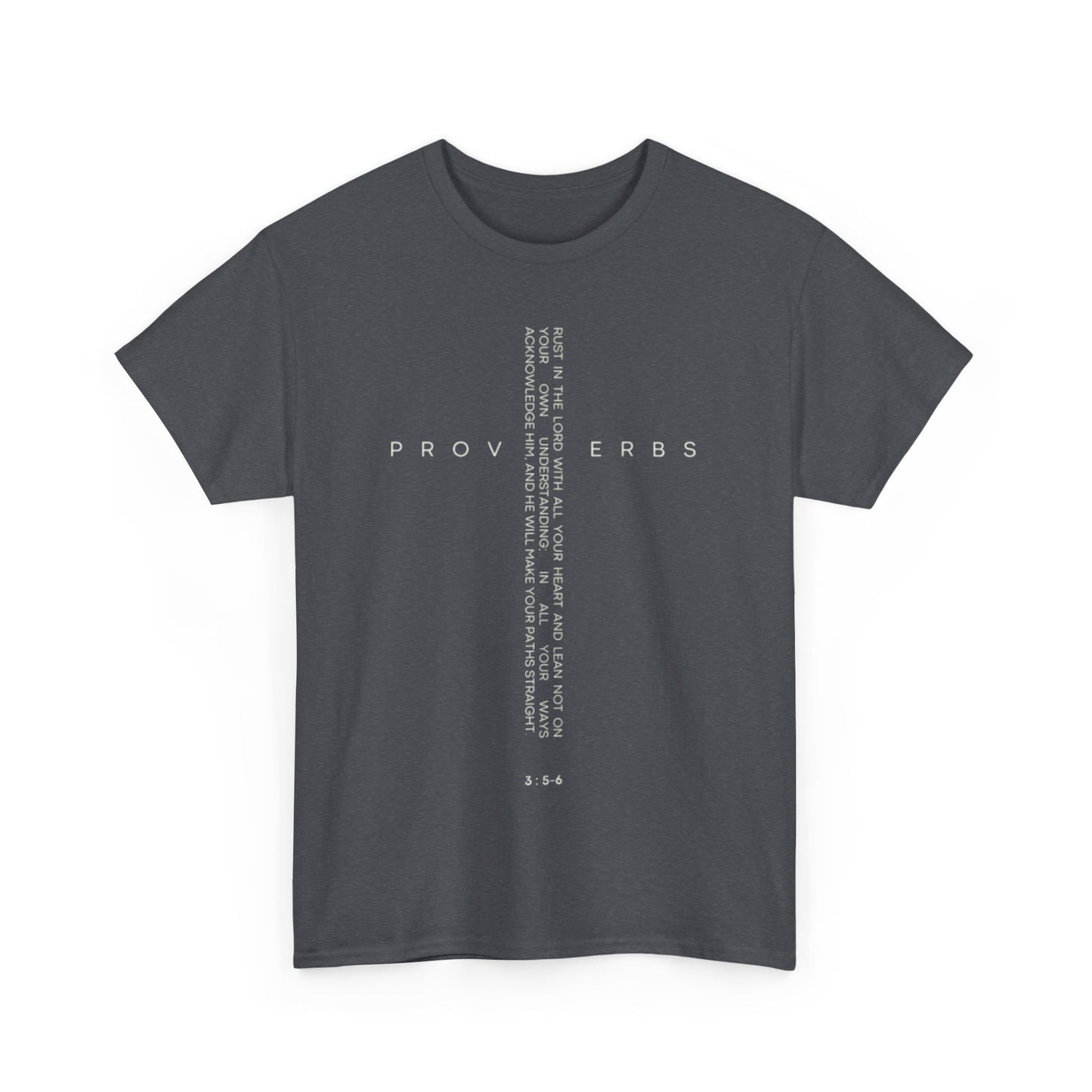Cross - Proverbs 3:5-6 Unisex Heavy Cotton Tee