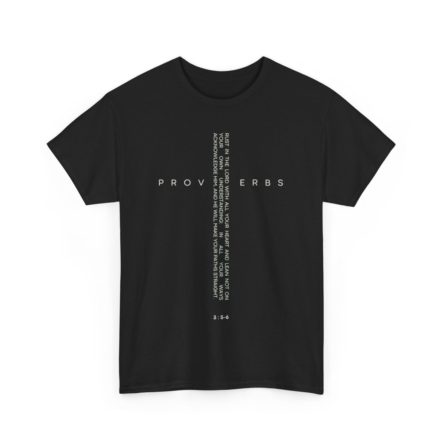 Cross - Proverbs 3:5-6 Unisex Heavy Cotton Tee