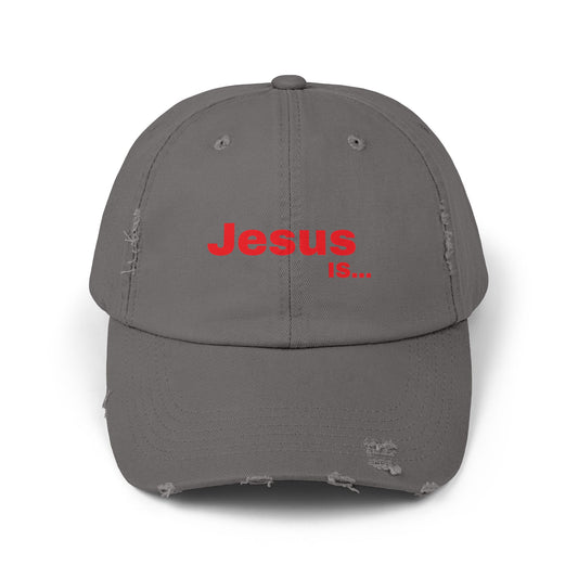 A DRocka Exclusive - JESUS IS… Unisex Distressed Cap
