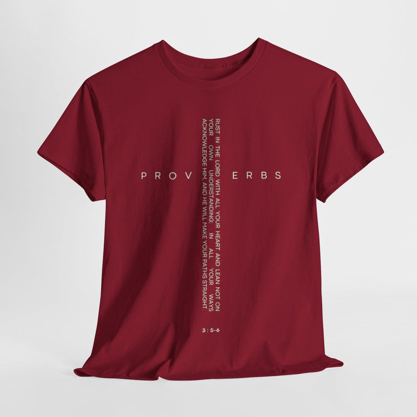 Cross - Proverbs 3:5-6 Unisex Heavy Cotton Tee