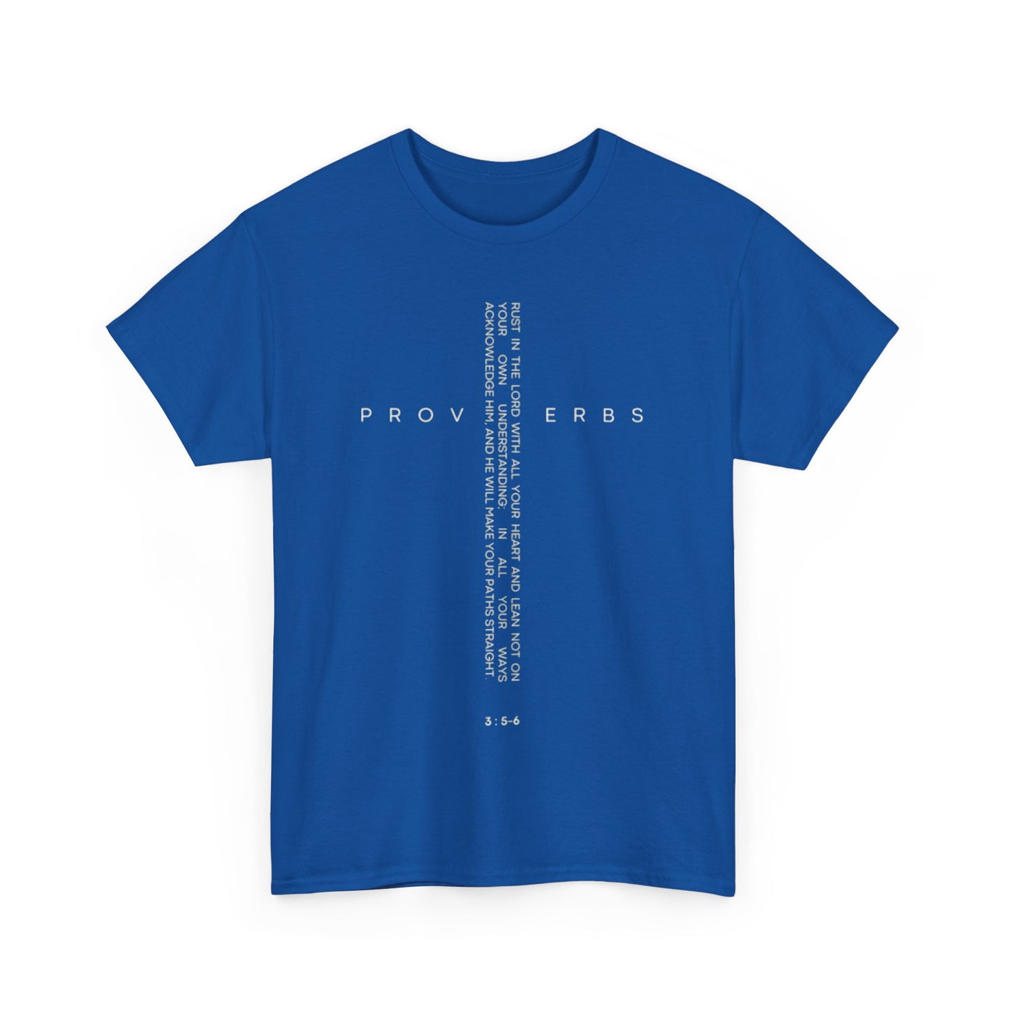 Cross - Proverbs 3:5-6 Unisex Heavy Cotton Tee