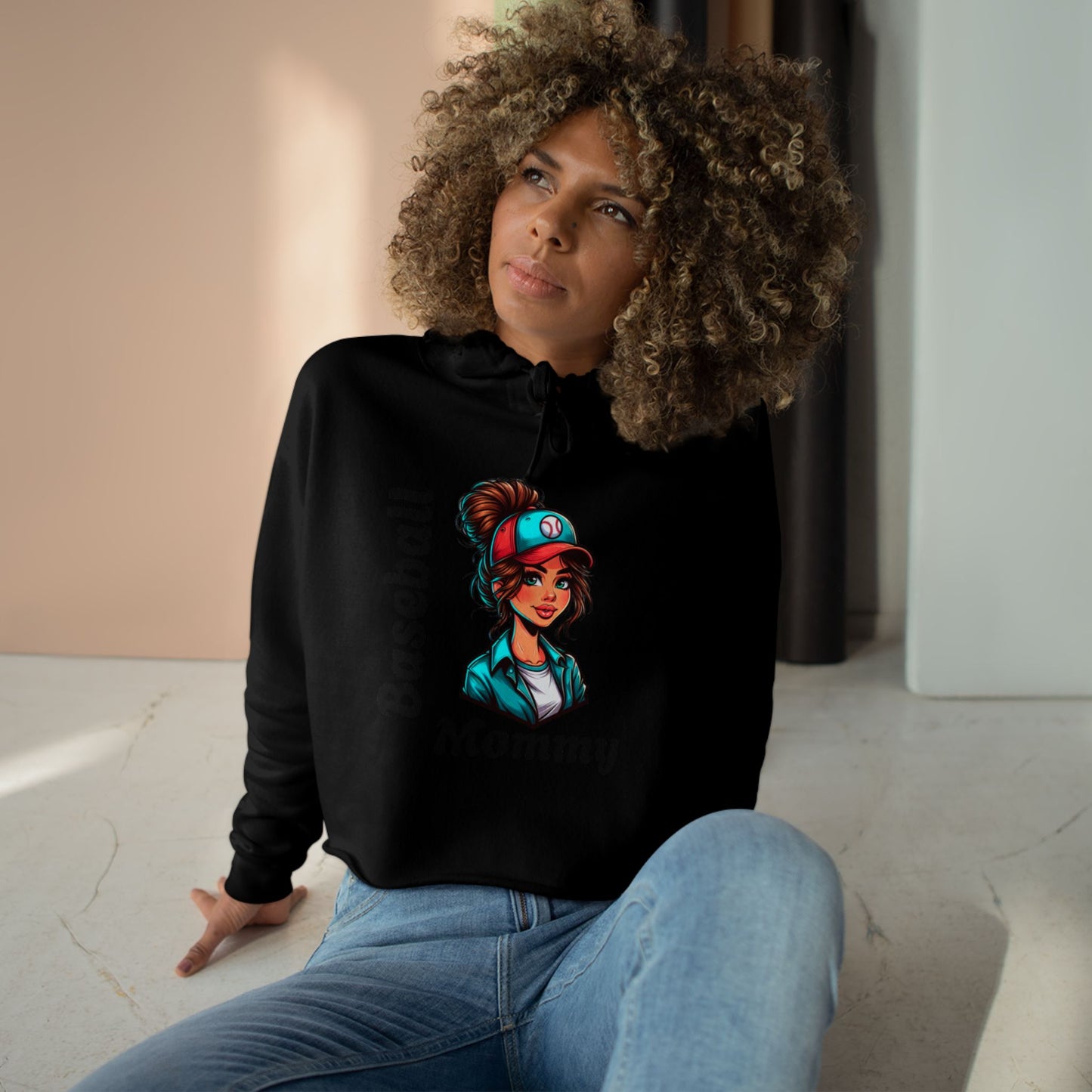 Baseball Mommy Crop Hoodie