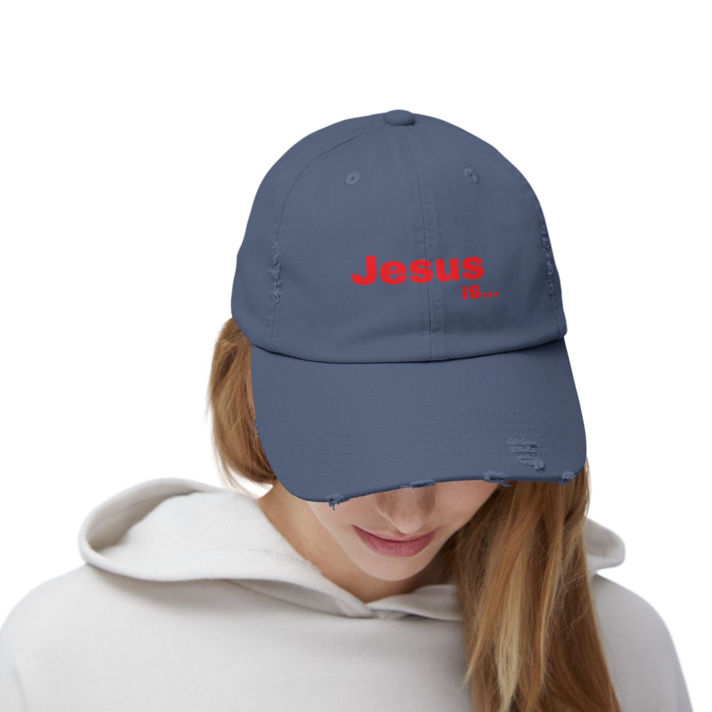 A DRocka Exclusive - JESUS IS… Unisex Distressed Cap