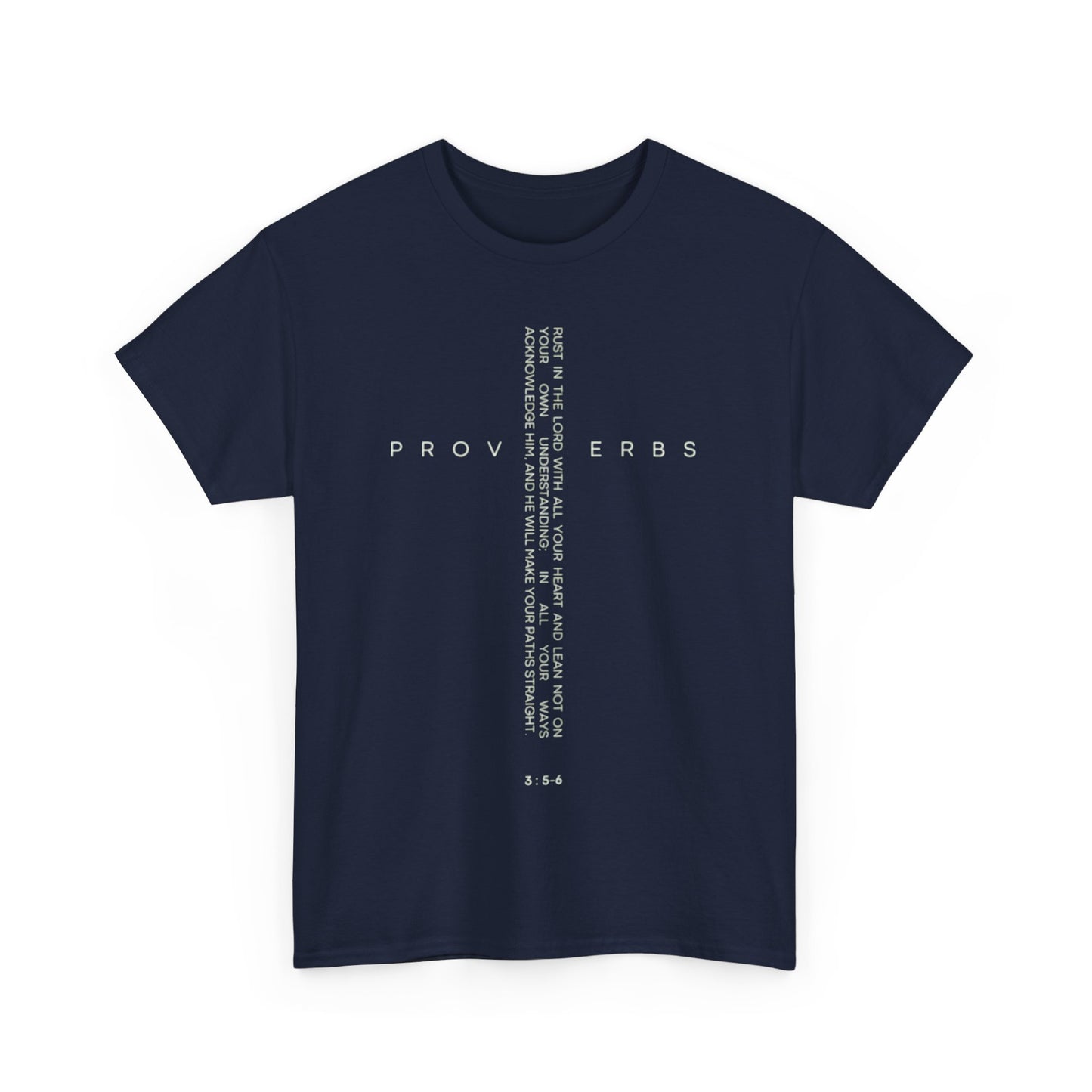 Cross - Proverbs 3:5-6 Unisex Heavy Cotton Tee