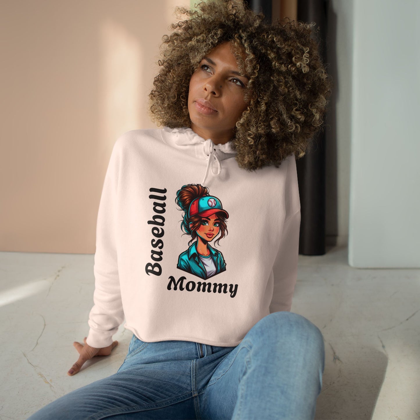 Baseball Mommy Crop Hoodie