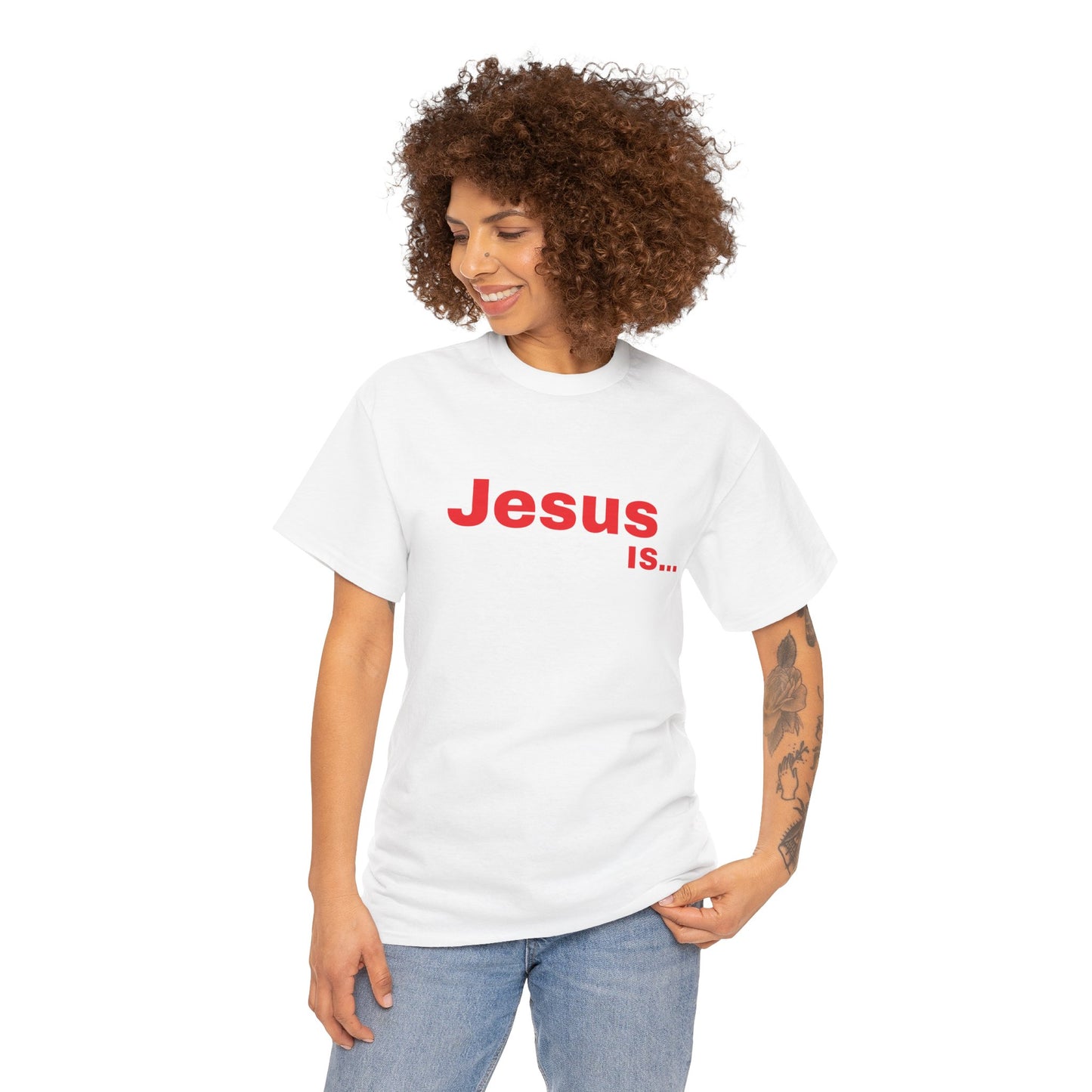 A DRocka Exclusive - Jesus IS… (red)  Unisex Heavy Cotton Tee
