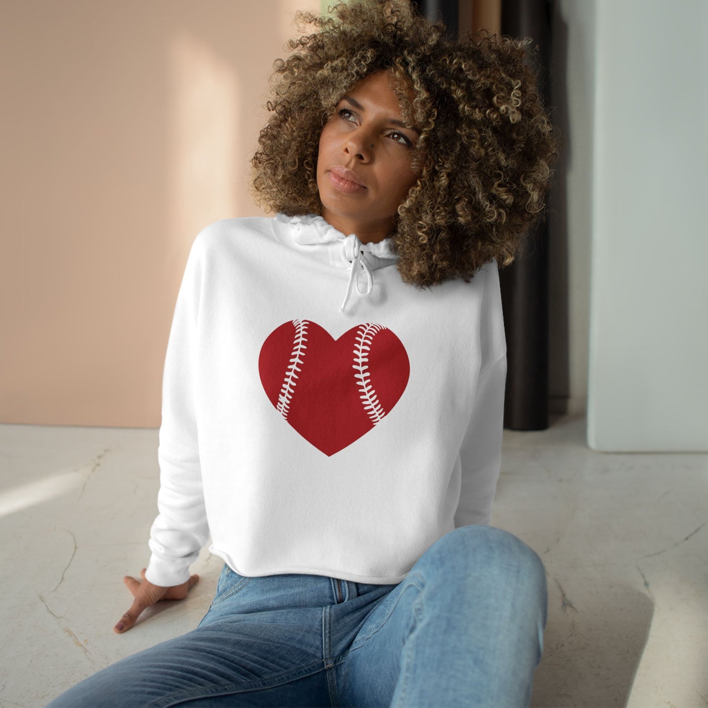 # Can Be Personalized - ❤️ Baseball Crop Hoodie