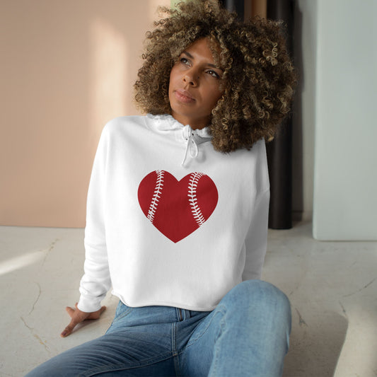 # Can Be Personalized - ❤️ Baseball Crop Hoodie