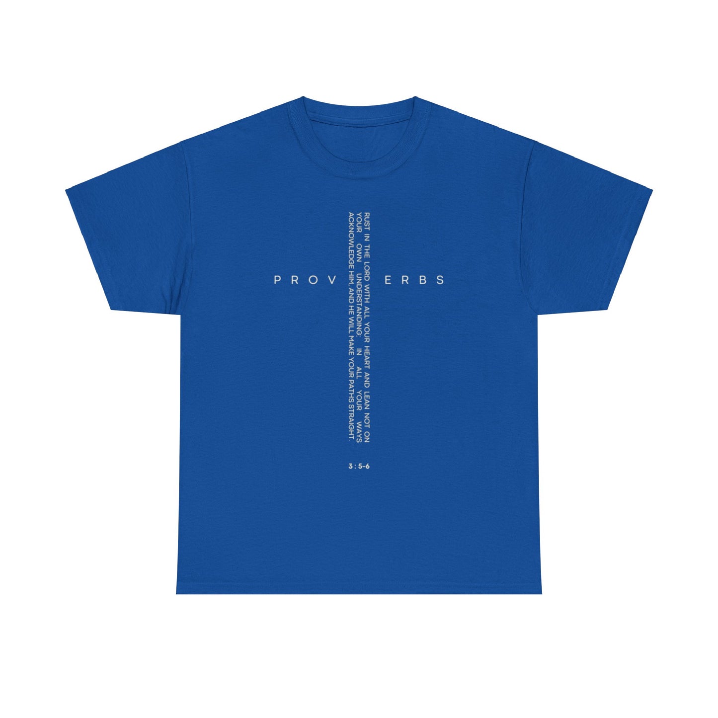 Cross - Proverbs 3:5-6 Unisex Heavy Cotton Tee