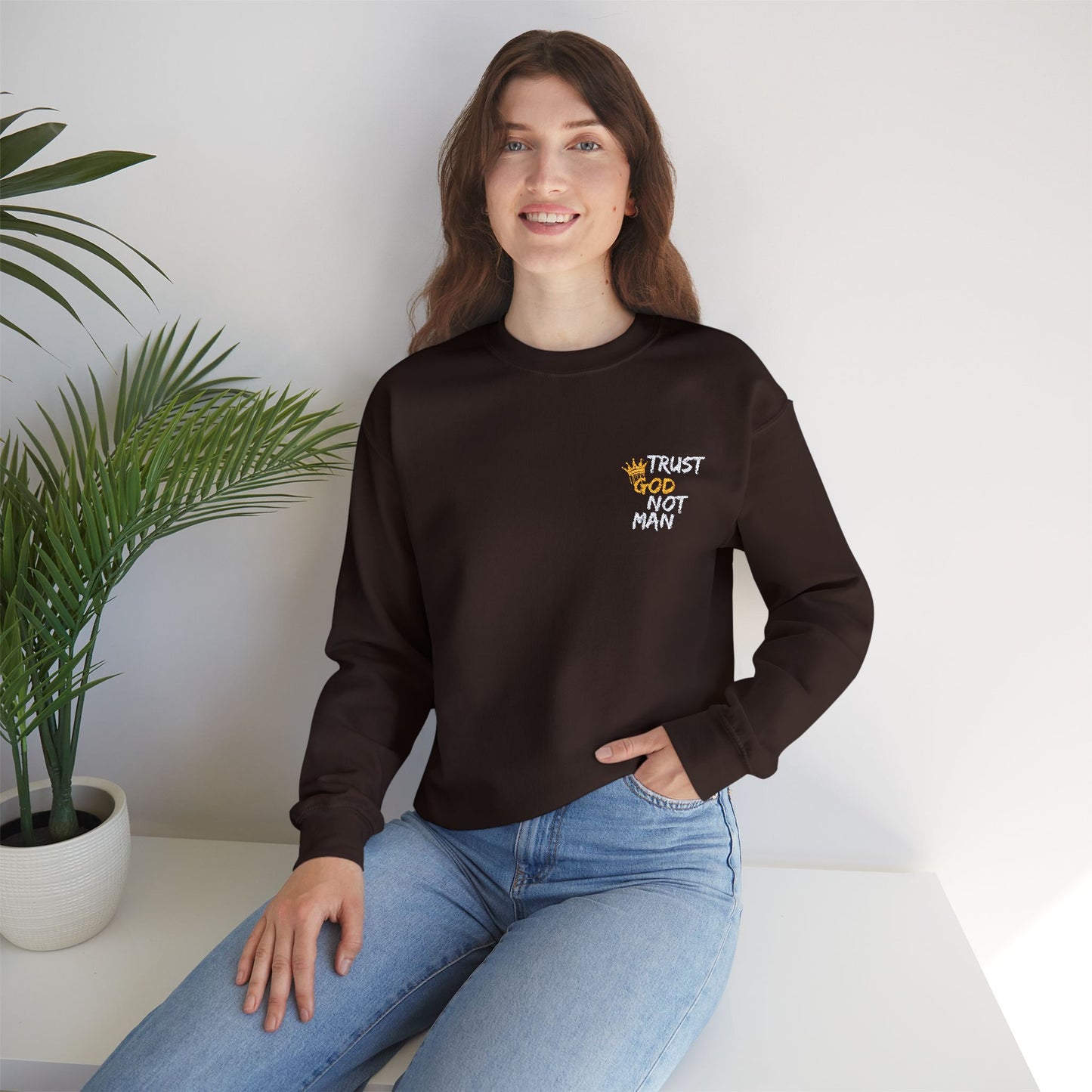 A Trust God Not Man Unisex Heavy Blend™ Crewneck Sweatshirt