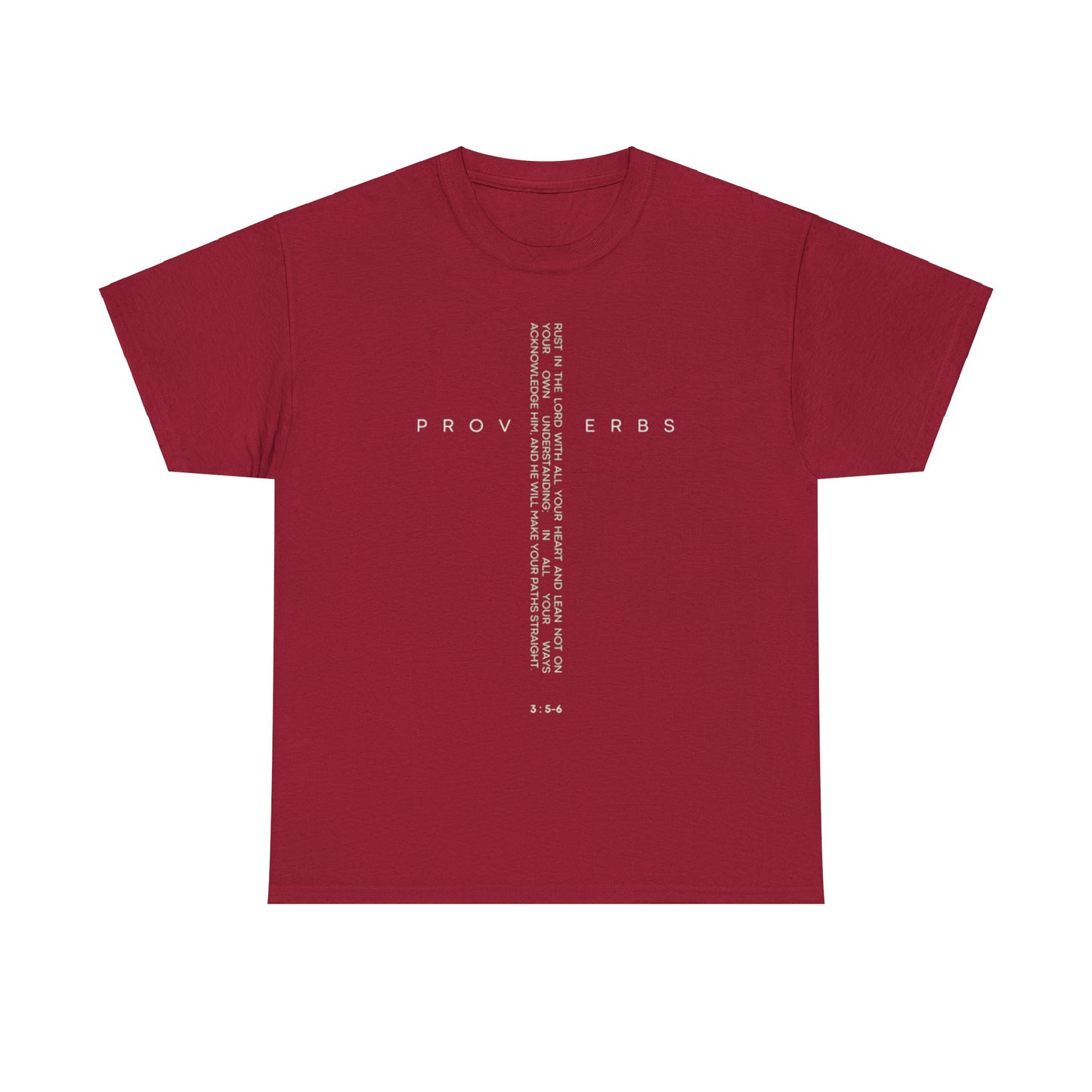 Cross - Proverbs 3:5-6 Unisex Heavy Cotton Tee